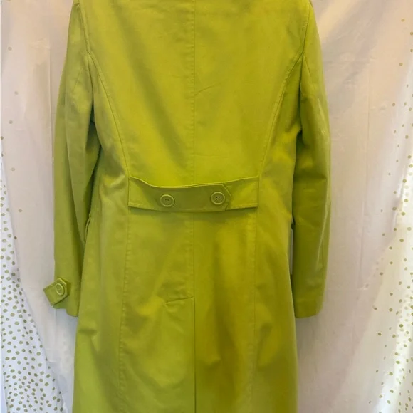 Evan Picone Green Trench Coat Classic Design - Picture 5 of 5